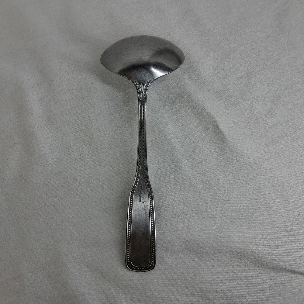 4 PCS Stainless By Salem Japan Beaded‎  Serving Fork, Spoon, Ladle, Cake Server